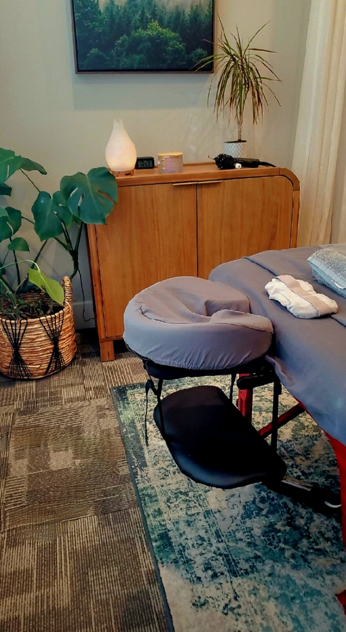 The Quiet Light treatment room, prepared for a session
